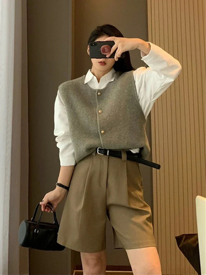 Adeline – Gilet raffiné avec boutons, idéal pour un style classique