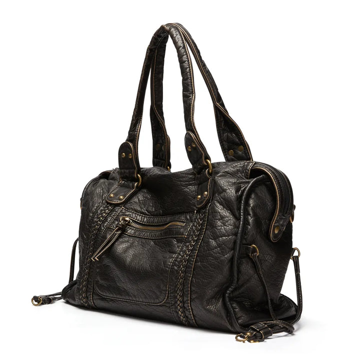 Elegancia negra | Bolso de lujo de piel auténtica