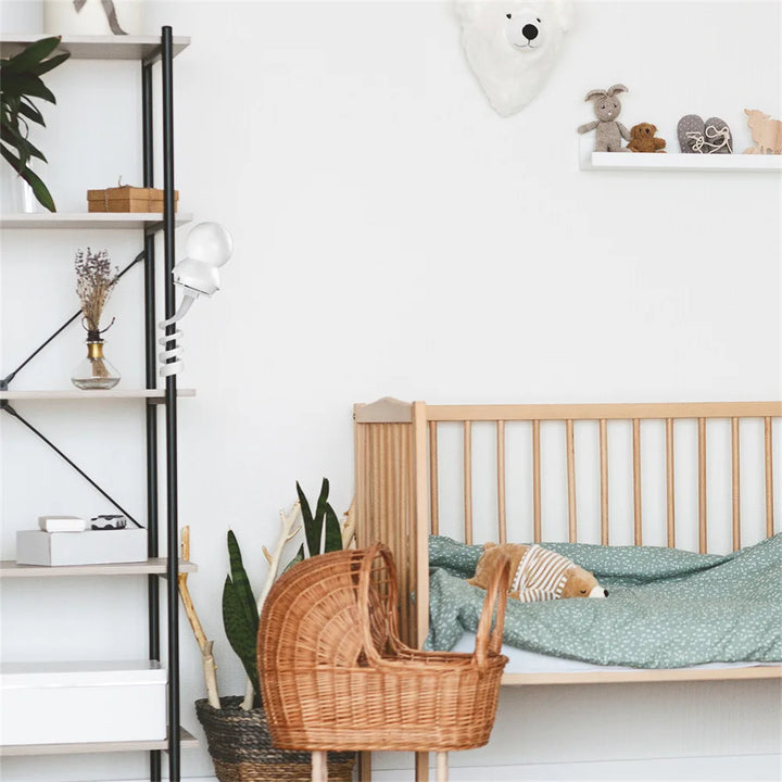 Suporte para Câmara Babyphone | Suporte Universal Flexível para Berço 360° Ajustável Branco