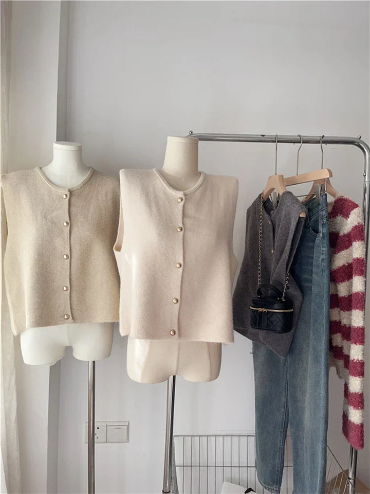 Adeline – Gilet raffiné avec boutons, idéal pour un style classique