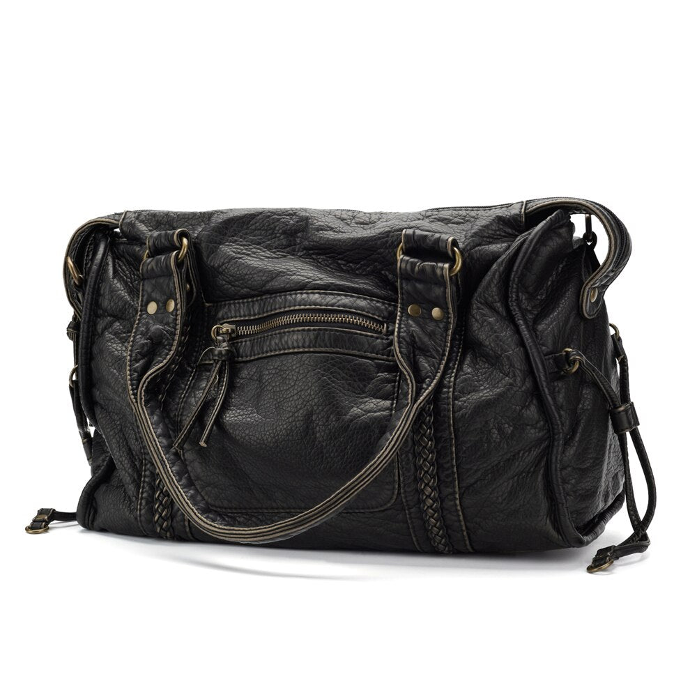 Elegancia negra | Bolso de lujo de piel auténtica