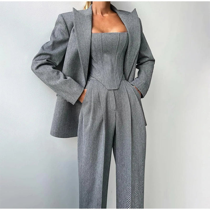 Tailleur-pantalon élégant | Top corset & blazer | Raffinement intemporel