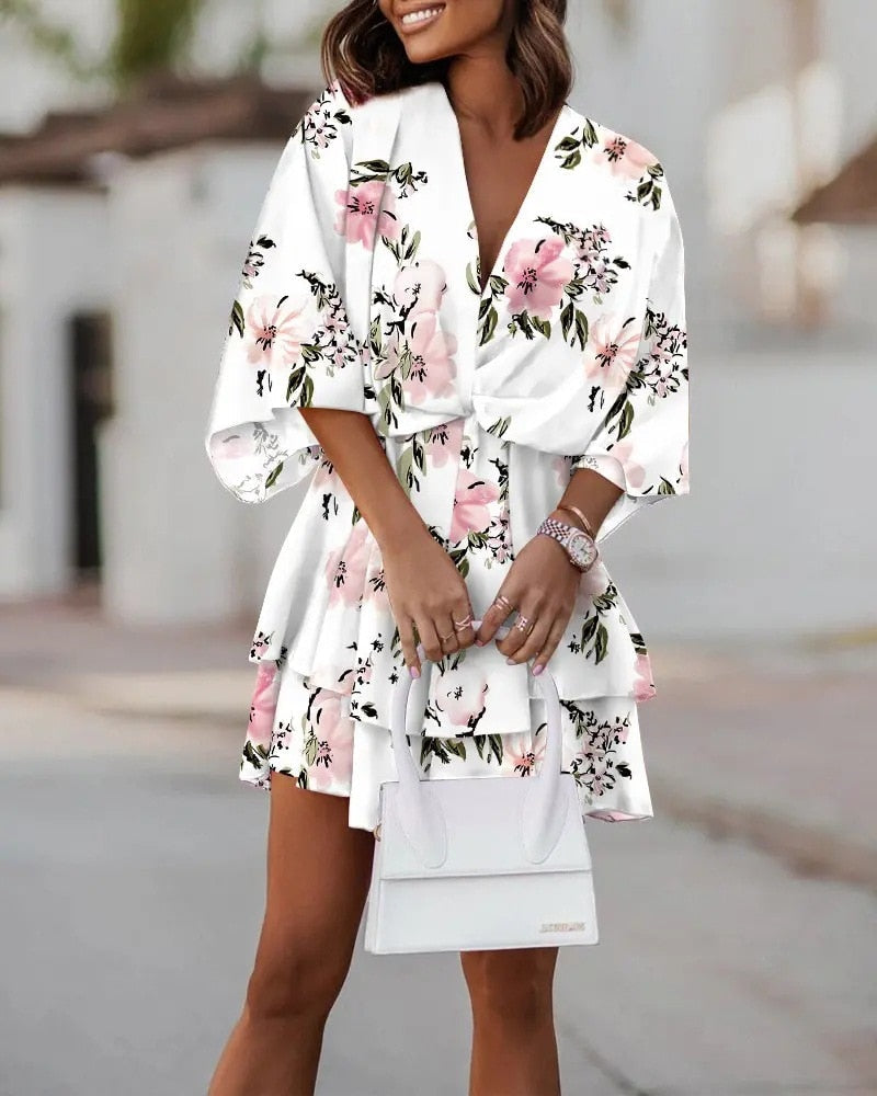 Vestido mini con escote en V para mujer de Noelia | Transpirable, cómodo y versátil para looks de verano