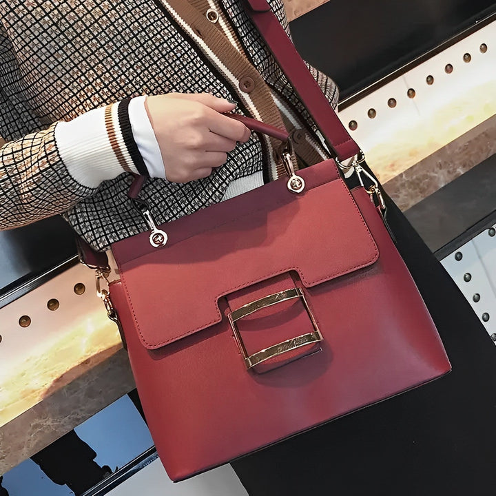 Sac à main élégant | Look bicolore | Boucle de déclaration