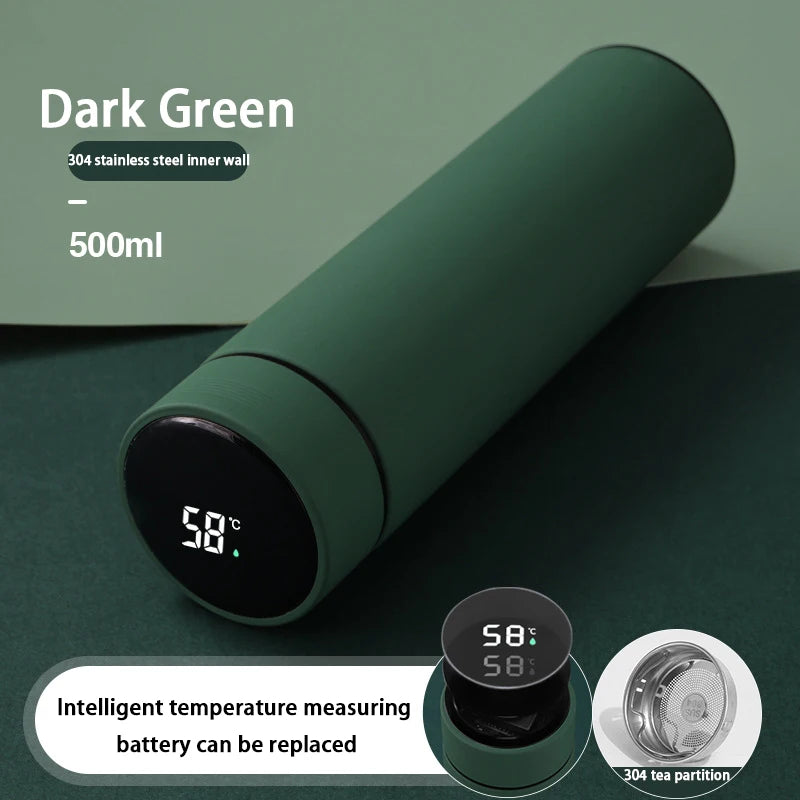 ThermoFlask Bouteille Isotherme Inox avec Écran LCD Température | 500ml Double Paroi