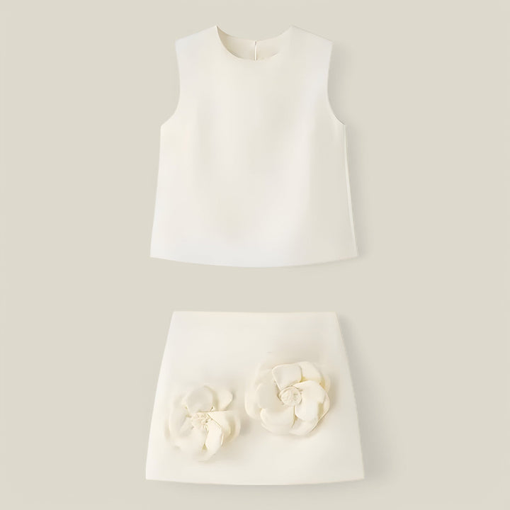 Léa Ensemble fleuri 2 pièces avec mini-jupe | Style Y2K féminin et estival