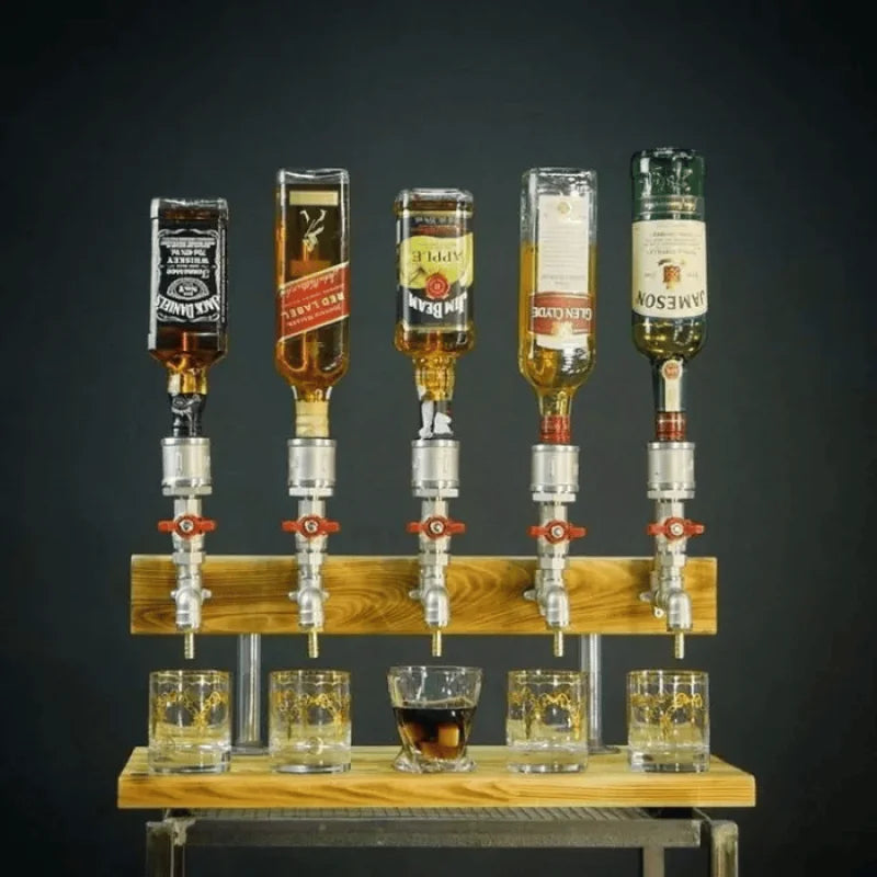 Distributeur de Boissons en Bois | Élégant & Pratique pour Cocktails et Spiritueux