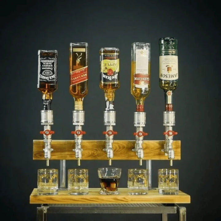 Distributeur de Boissons en Bois | Élégant & Pratique pour Cocktails et Spiritueux