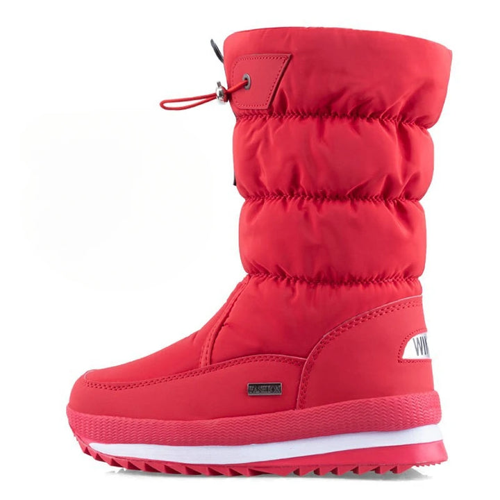 Bottes de neige femme | Bottes chaudes à mi-mollet imperméables avec plateforme et fourrure antidérapante