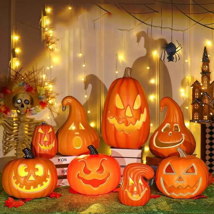 SpookyGlow Lampe Citrouille LED d’Halloween Empilée, Décoration Lumineuse Festive