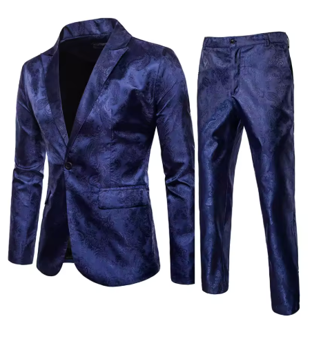 Costume jacquard classique de haute qualité, 2 pièces