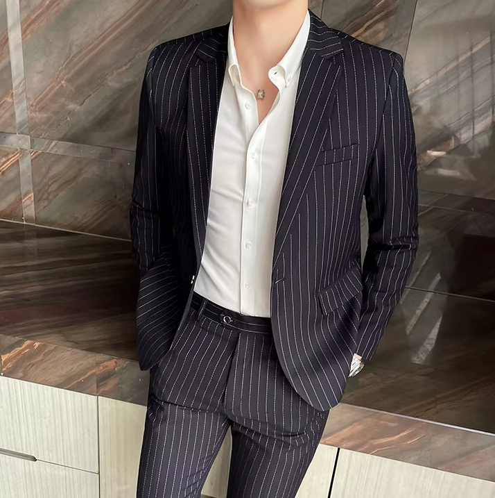Costume slim fit deux pièces de haute qualité, pantalon et veste combo