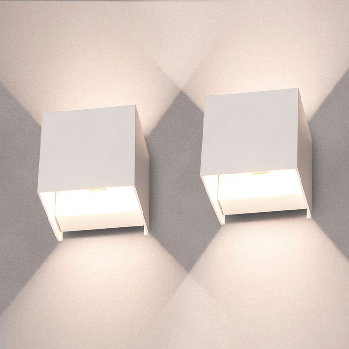 LumiCube | Applique Murale LED Design Cube sans Fil avec Luminosité Réglable