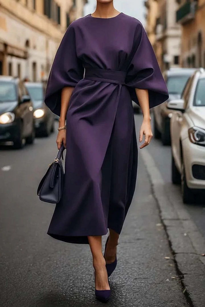 Abito con maniche a lanterna da donna Aurelia Grace | Elegante abito midi per occasioni speciali