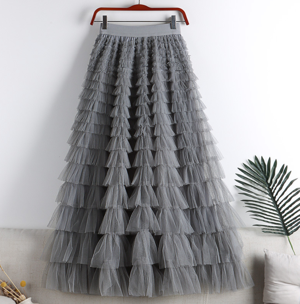Gonna lunga in tulle vintage Tulia | Elastico a vita alta