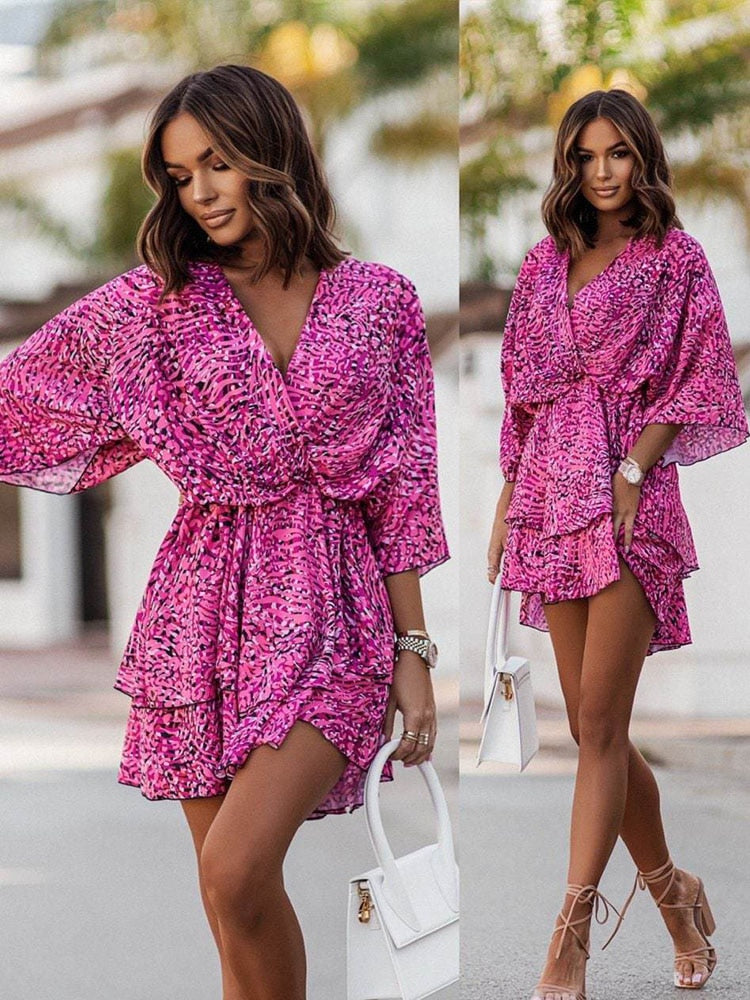 Vestido mini con escote en V para mujer de Noelia | Transpirable, cómodo y versátil para looks de verano