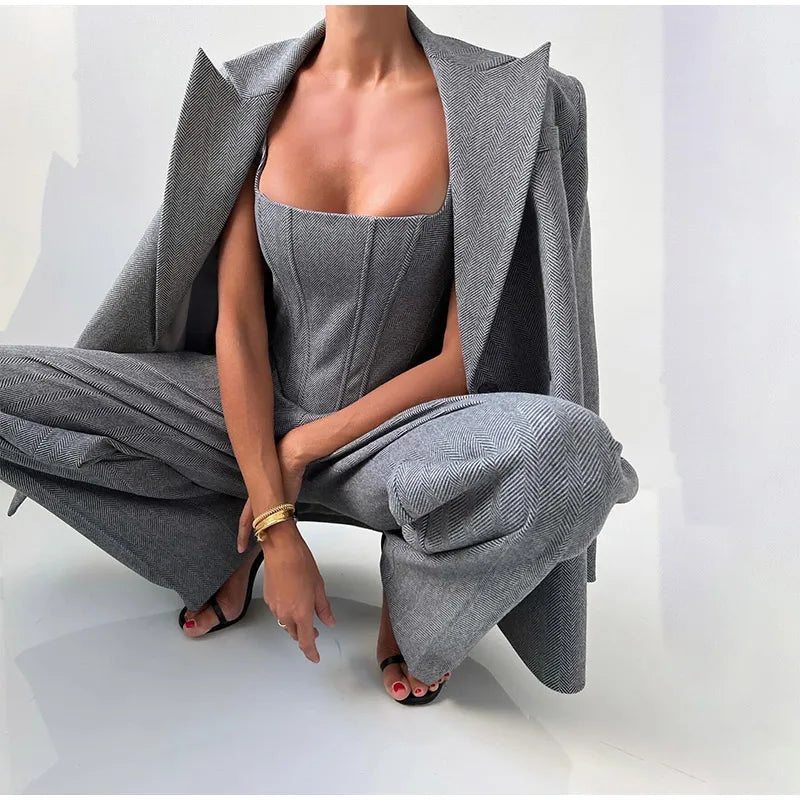 Tailleur-pantalon élégant | Top corset & blazer | Raffinement intemporel