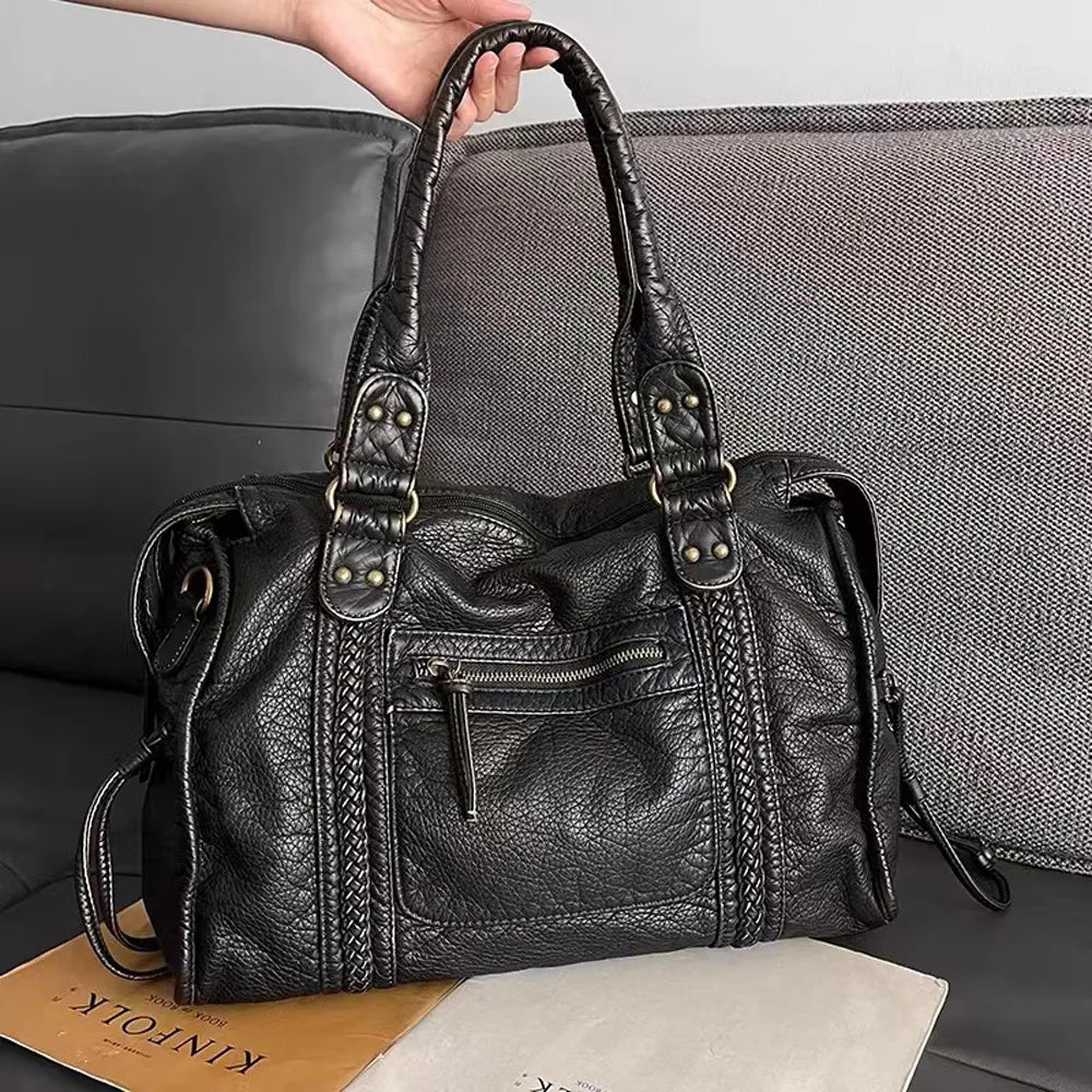 Elegancia negra | Bolso de lujo de piel auténtica