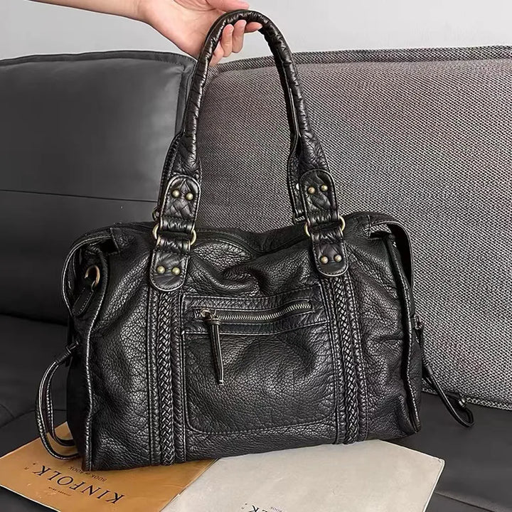 Elegancia negra | Bolso de lujo de piel auténtica