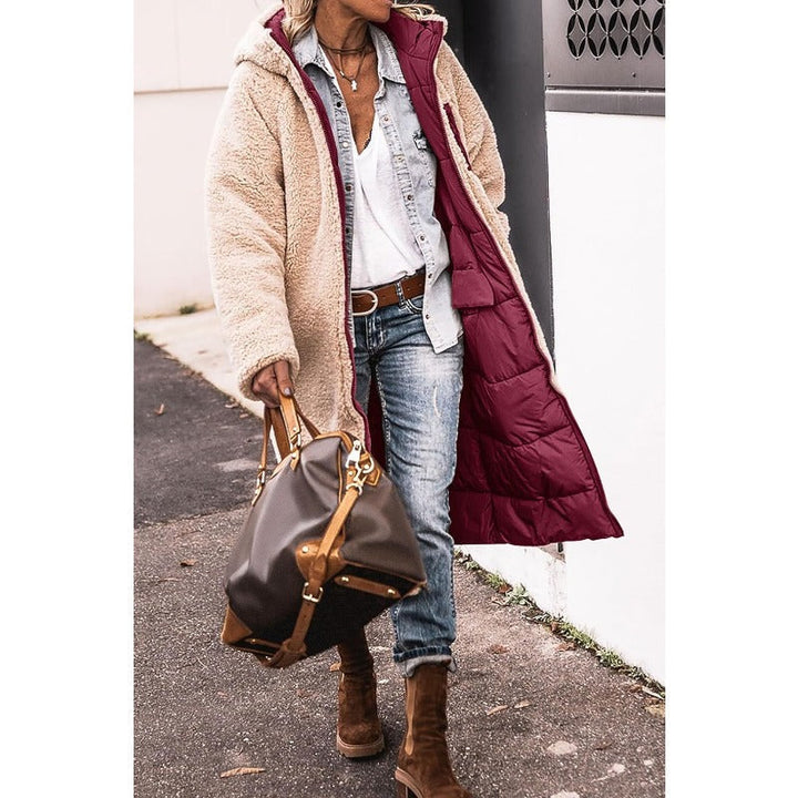 Anna | Cappotto lungo reversibile con fodera in morbido peluche