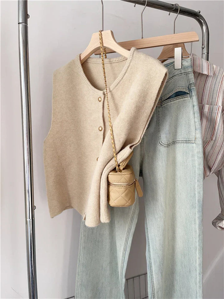 Adeline – Gilet raffiné avec boutons, idéal pour un style classique