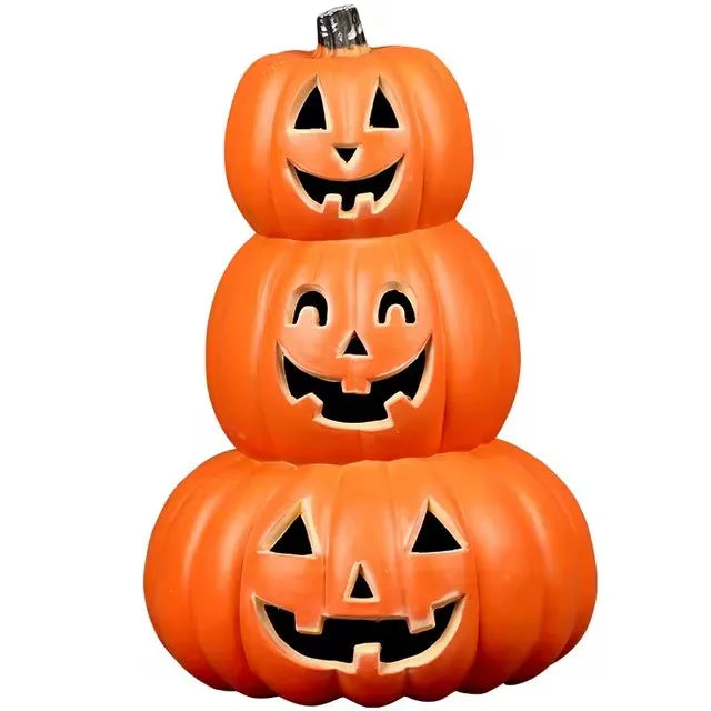 SpookyGlow Lampe Citrouille LED d’Halloween Empilée, Décoration Lumineuse Festive