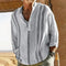 Chemise en lin rayée pour homme, style décontracté