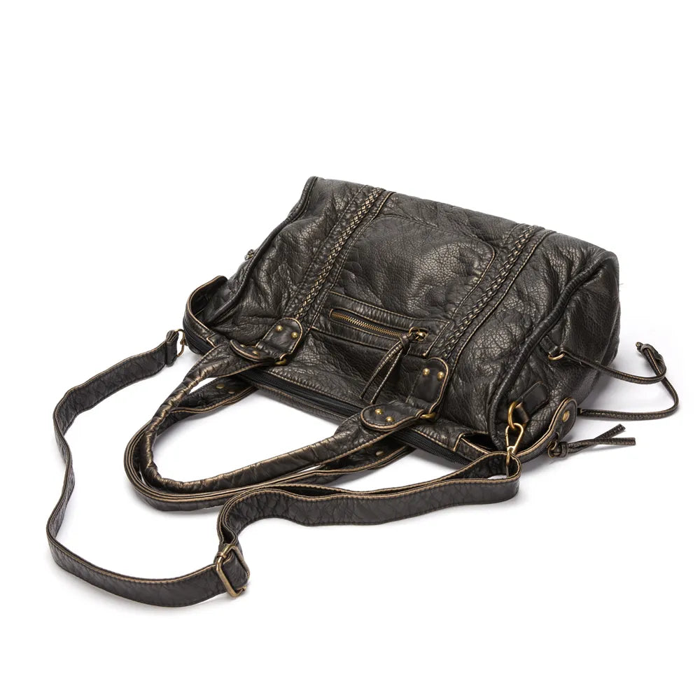 Elegancia negra | Bolso de lujo de piel auténtica