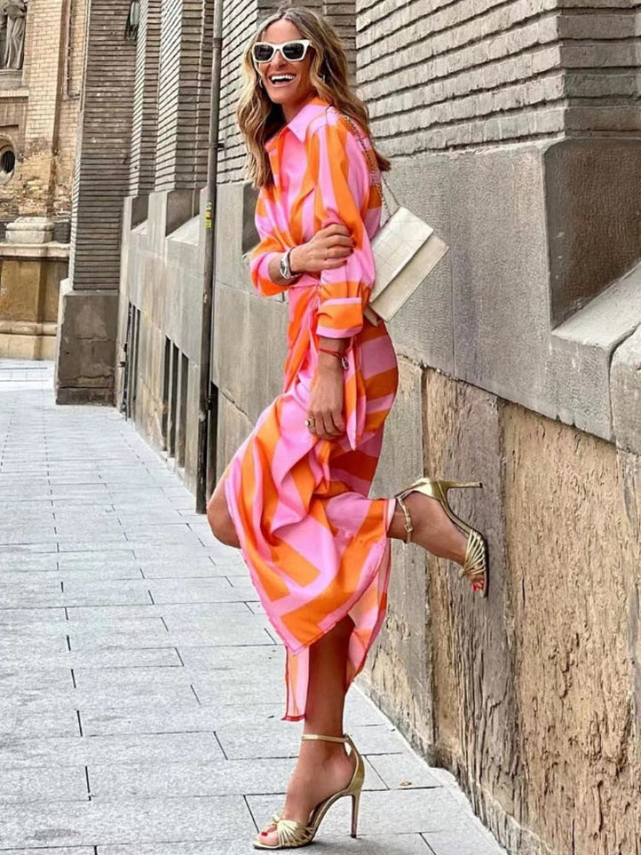 Elouise Wrap Dress with Collar | Robe d'été élégante à la coupe flatteuse et au tissu soyeux