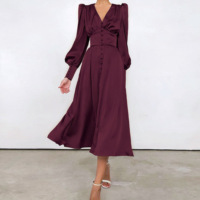 Abito midi in raso da donna Arya | Eleganza brillante e stile chic