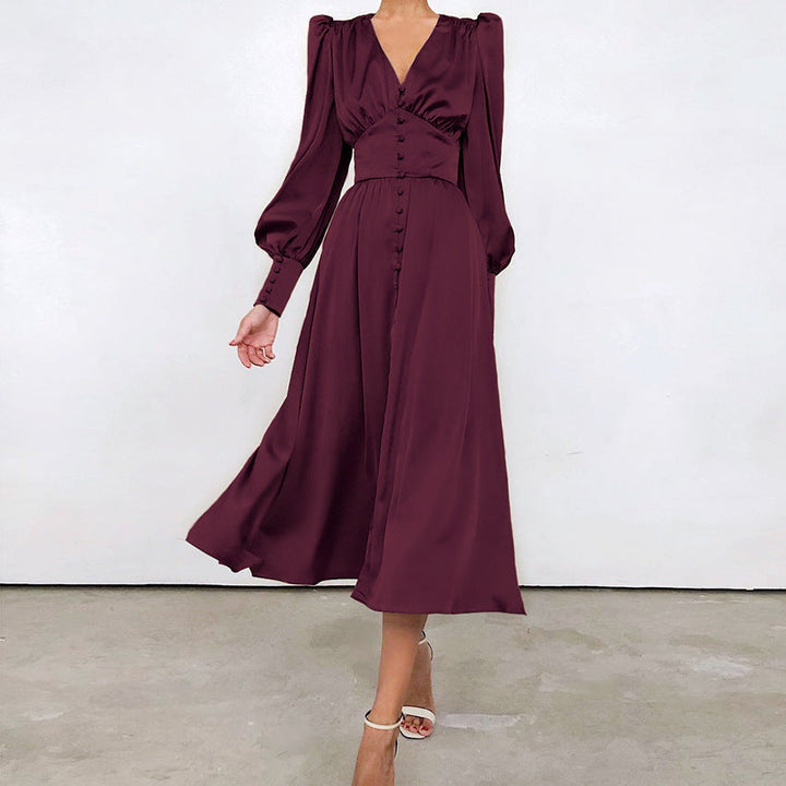Abito midi in raso da donna Arya | Eleganza brillante e stile chic