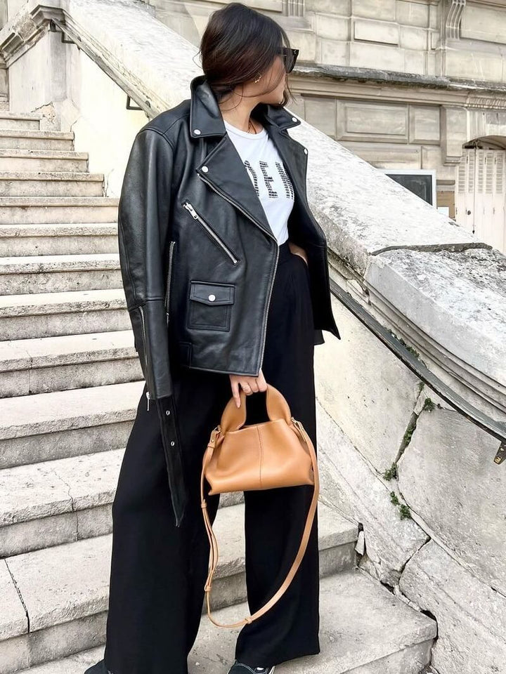 Thayane | Sac à bandoulière intemporel en cuir végétalien souple