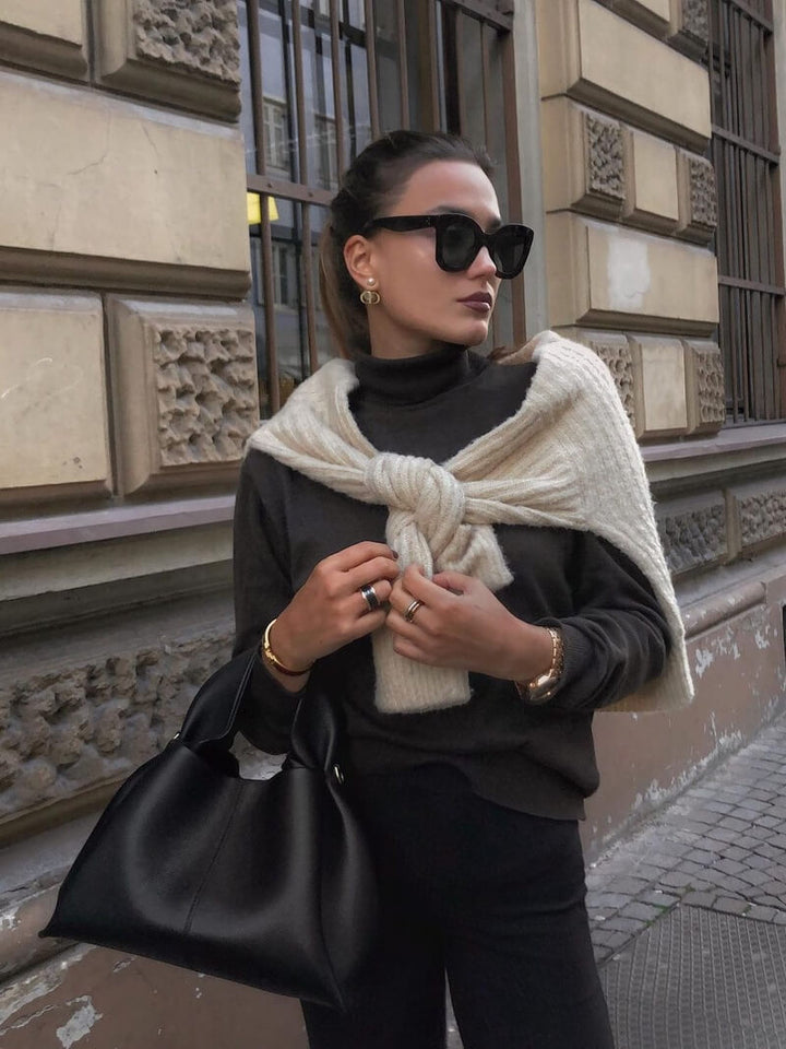 Thayane | Sac à bandoulière intemporel en cuir végétalien souple