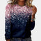 Camisola de mulher com padrão de flocos de neve – Camisola de inverno festiva com gola redonda e mangas compridas – Top de malha macio e corte clássico para as festas