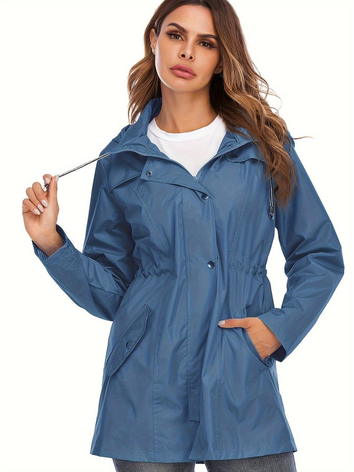 Sophie Mackintosh Femme – Manteau Imperméable Mi-Long, Capuche, Style Élégant et Durable