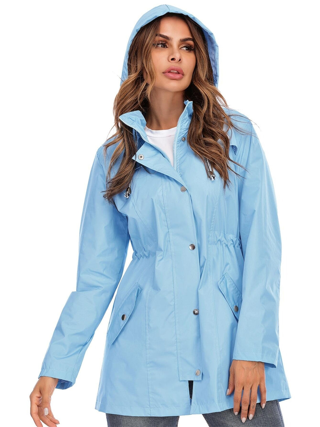 Sophie Mackintosh Femme – Manteau Imperméable Mi-Long, Capuche, Style Élégant et Durable