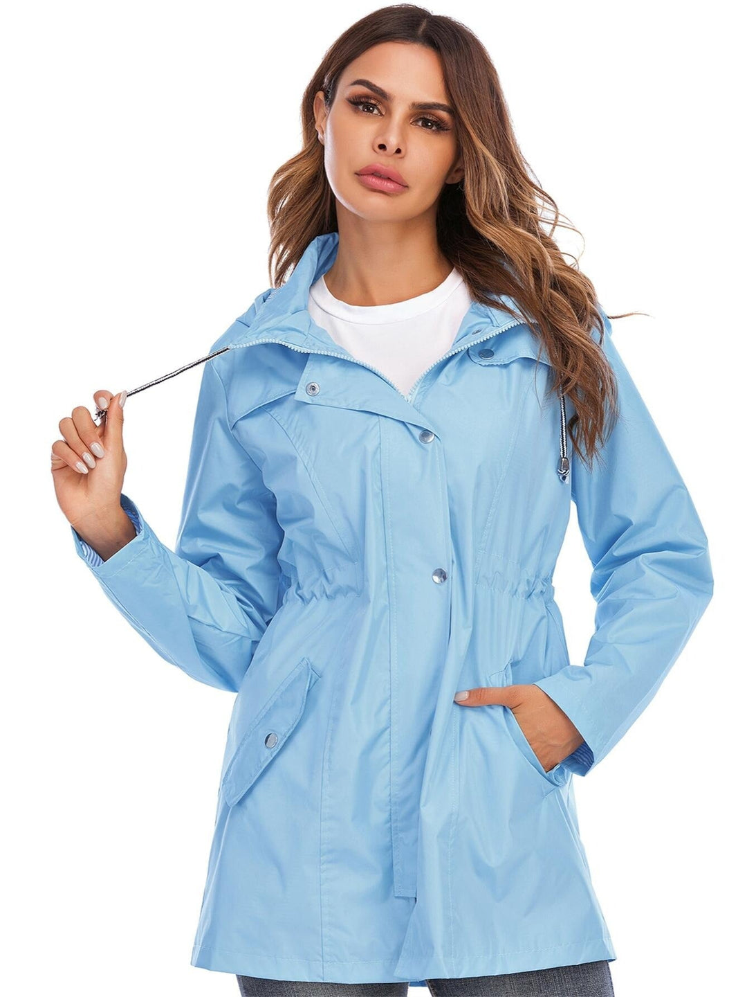 Sophie Mackintosh Femme – Manteau Imperméable Mi-Long, Capuche, Style Élégant et Durable