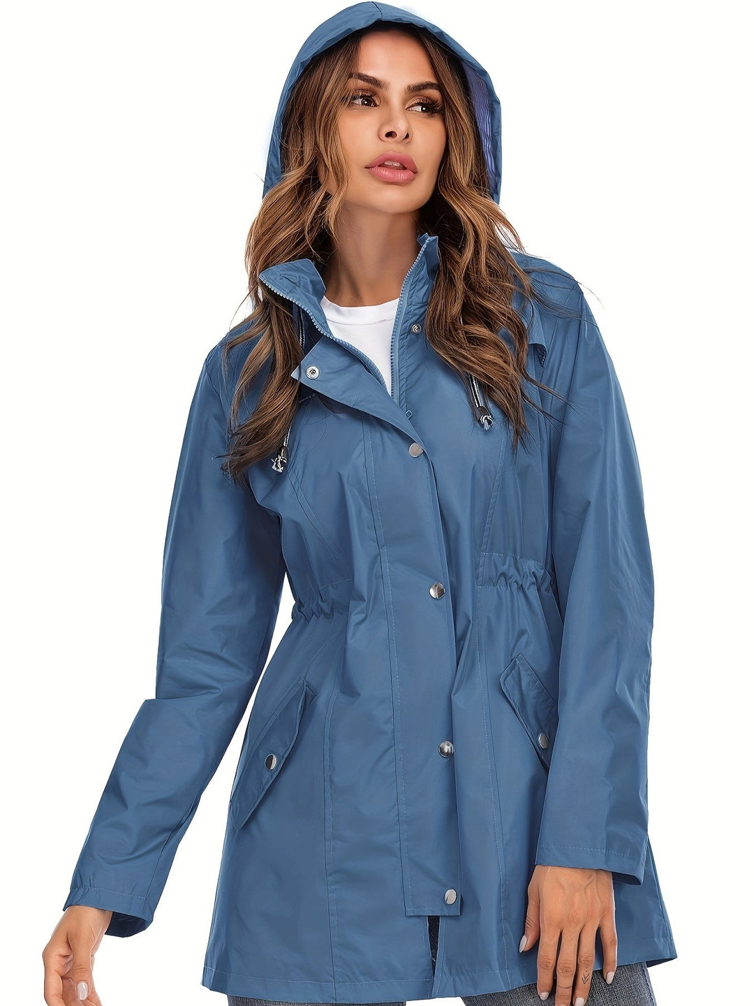 Sophie Mackintosh Femme – Manteau Imperméable Mi-Long, Capuche, Style Élégant et Durable