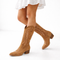 Bottes de Cowboy Brodées pour Femmes – Daim à Talon Bloc Style Western