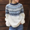 Maglione nordico lavorato a maglia per donna