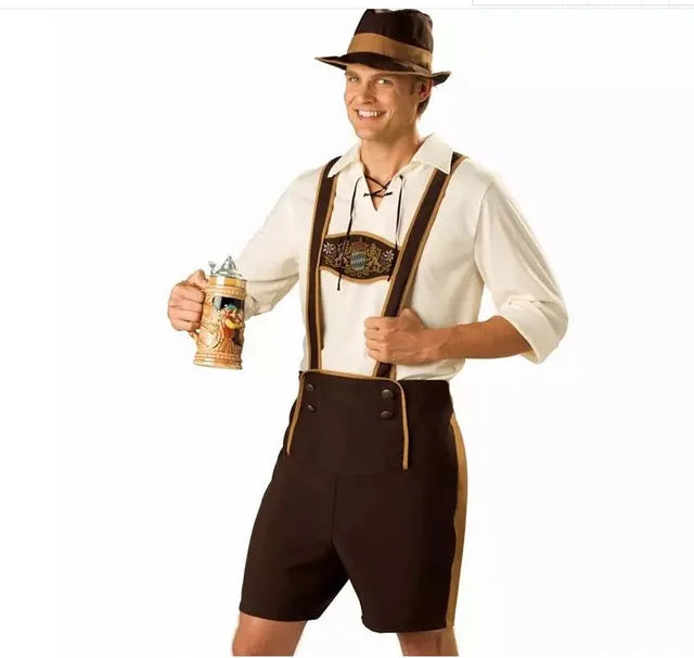 Costume Oktoberfest Homme | Lederhosen avec Chemise & Chapeau Bavarois