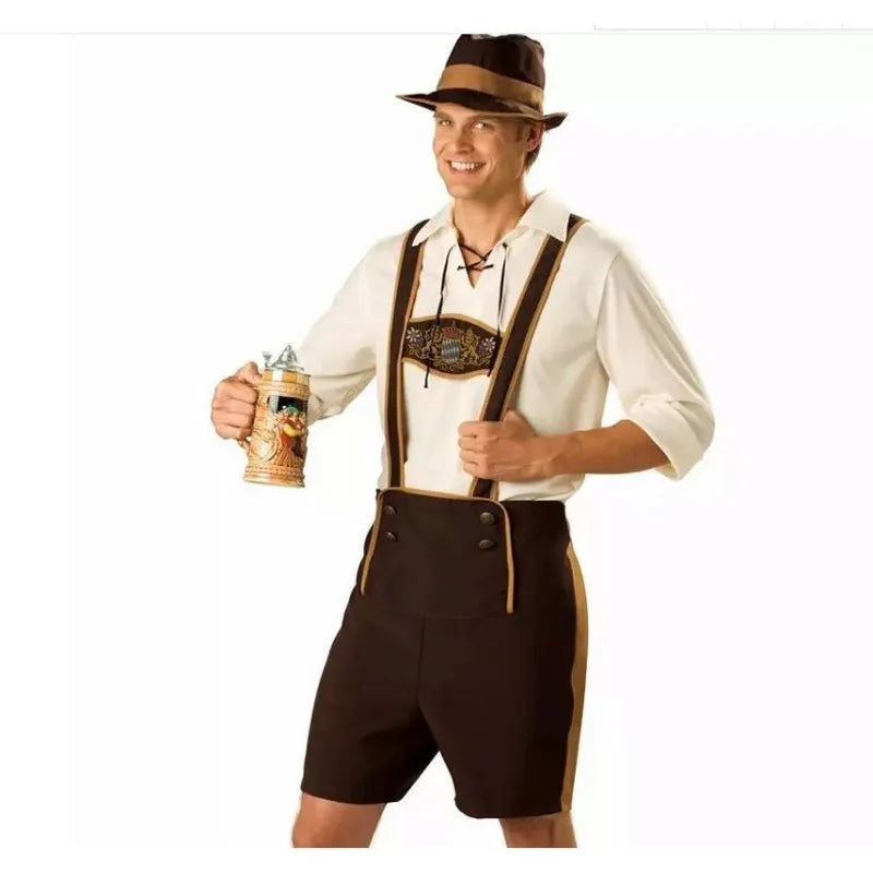 Costume Oktoberfest Homme | Lederhosen avec Chemise & Chapeau Bavarois