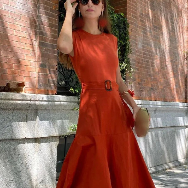 Ditta | Robe d'été décontractée pour femmes avec ceinture - aérée, mode & confortable