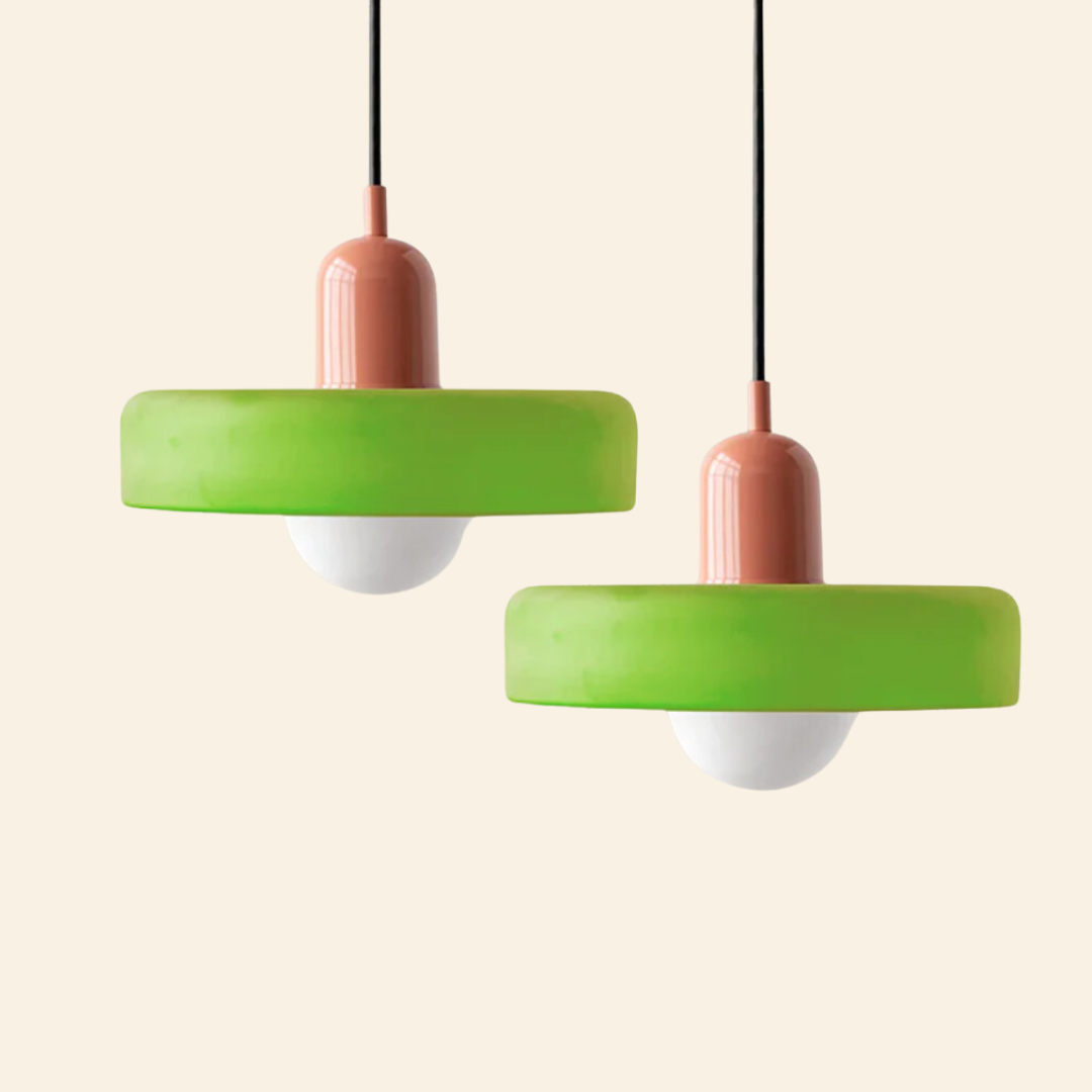 Lámpara colgante de vidrio coloreado | Diseño moderno y elegante