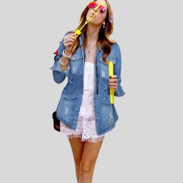 Aurélia | Veste en Jean Élégante avec Détails Bohèmes – Polyvalence & Style Intemporel