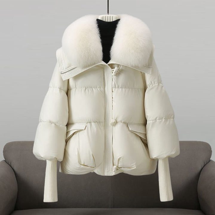 Cappotto imbottito glamour Evelina | Lussuoso collo in pelliccia, maniche extra lunghe e calore elegante