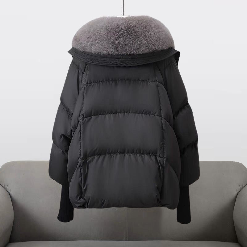 Cappotto imbottito glamour Evelina | Lussuoso collo in pelliccia, maniche extra lunghe e calore elegante