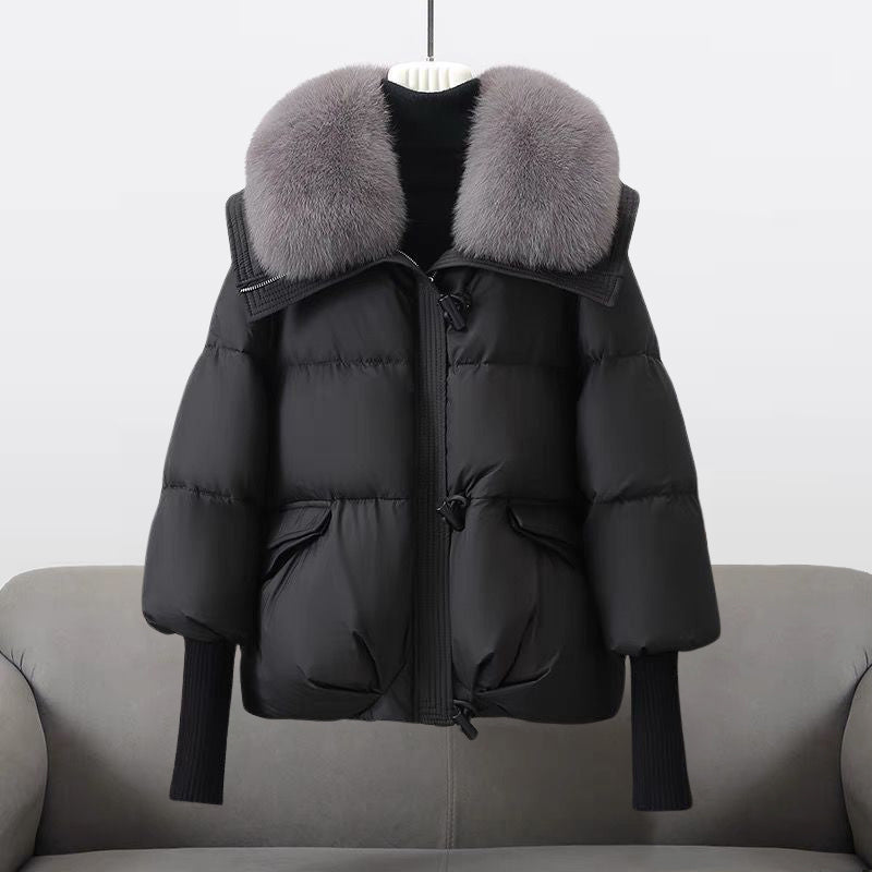Cappotto imbottito glamour Evelina | Lussuoso collo in pelliccia, maniche extra lunghe e calore elegante