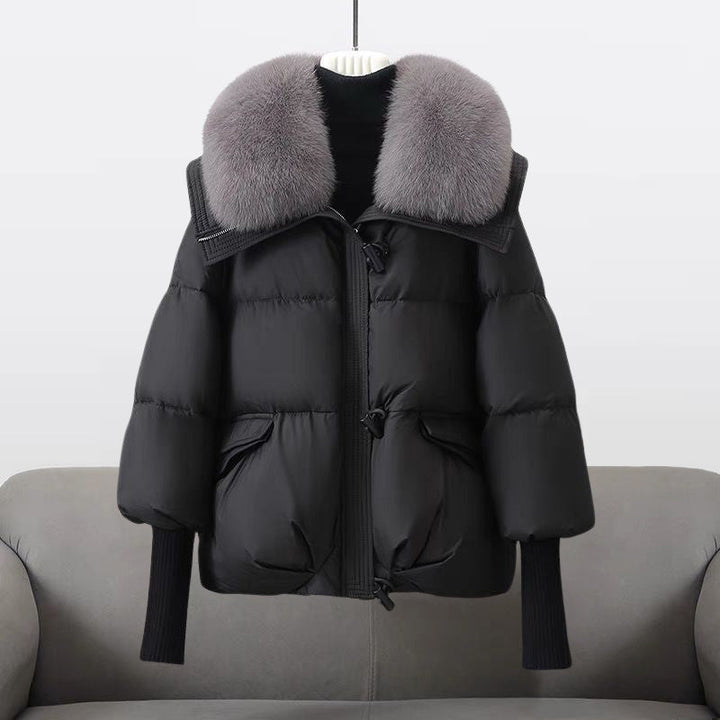 Cappotto imbottito glamour Evelina | Lussuoso collo in pelliccia, maniche extra lunghe e calore elegante