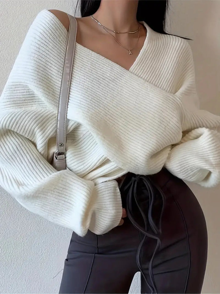 Viola | Elegante maglione incrociato da donna: comfort e stile sofisticato
